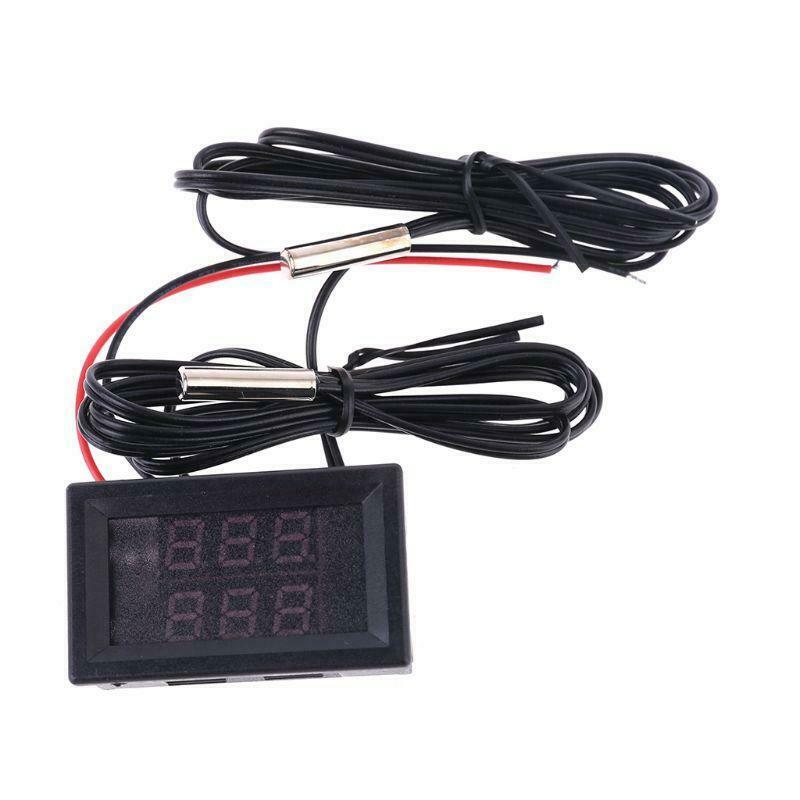 Dual Display Digital Thermometer Red+Blue Temperature Sensor Tester NTC Metal