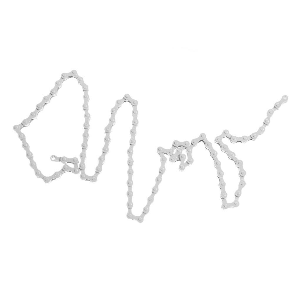 2 Pack Single Speed Bike Chain, 1-Speed, 1/2" x 1/8 ", 96 Links, White - BMX