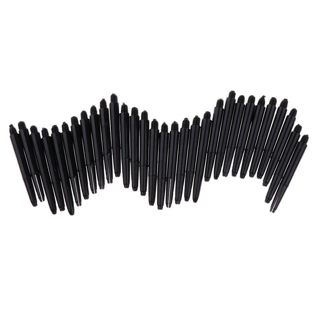60Pcs Durable Nylon 2BA Thread Dart Shafts Dart Stems Medium 43mm Black