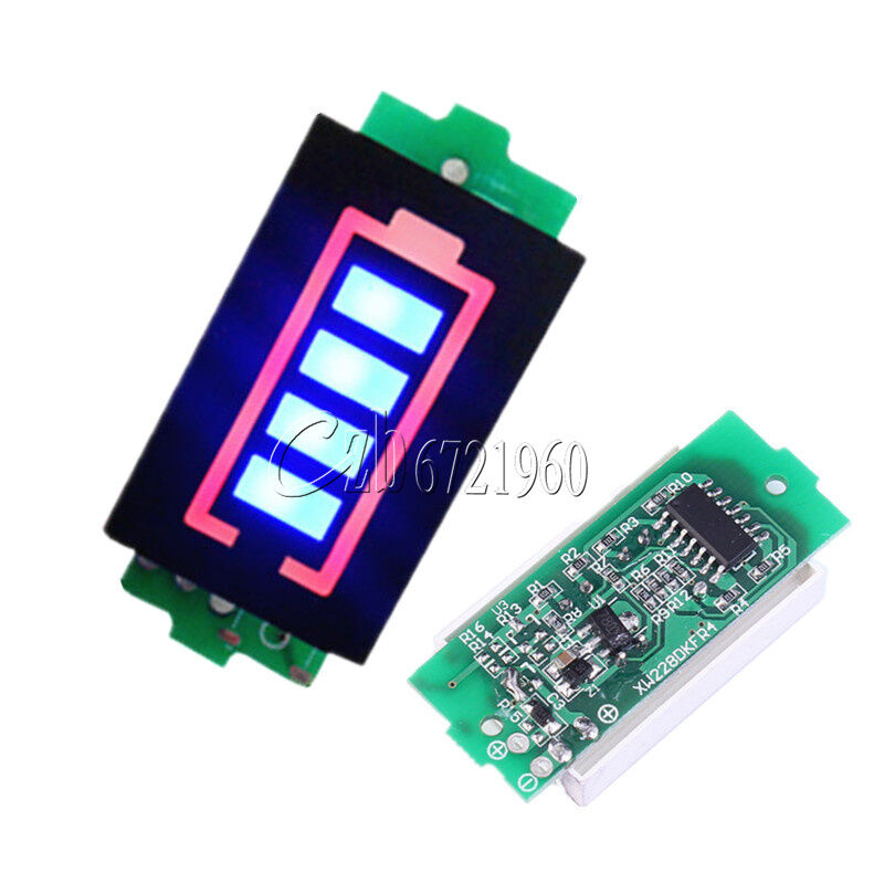Single 1S 3.7V Lithium Battery Capacity Indicator 4.2V Blue Dispaly Power Tester