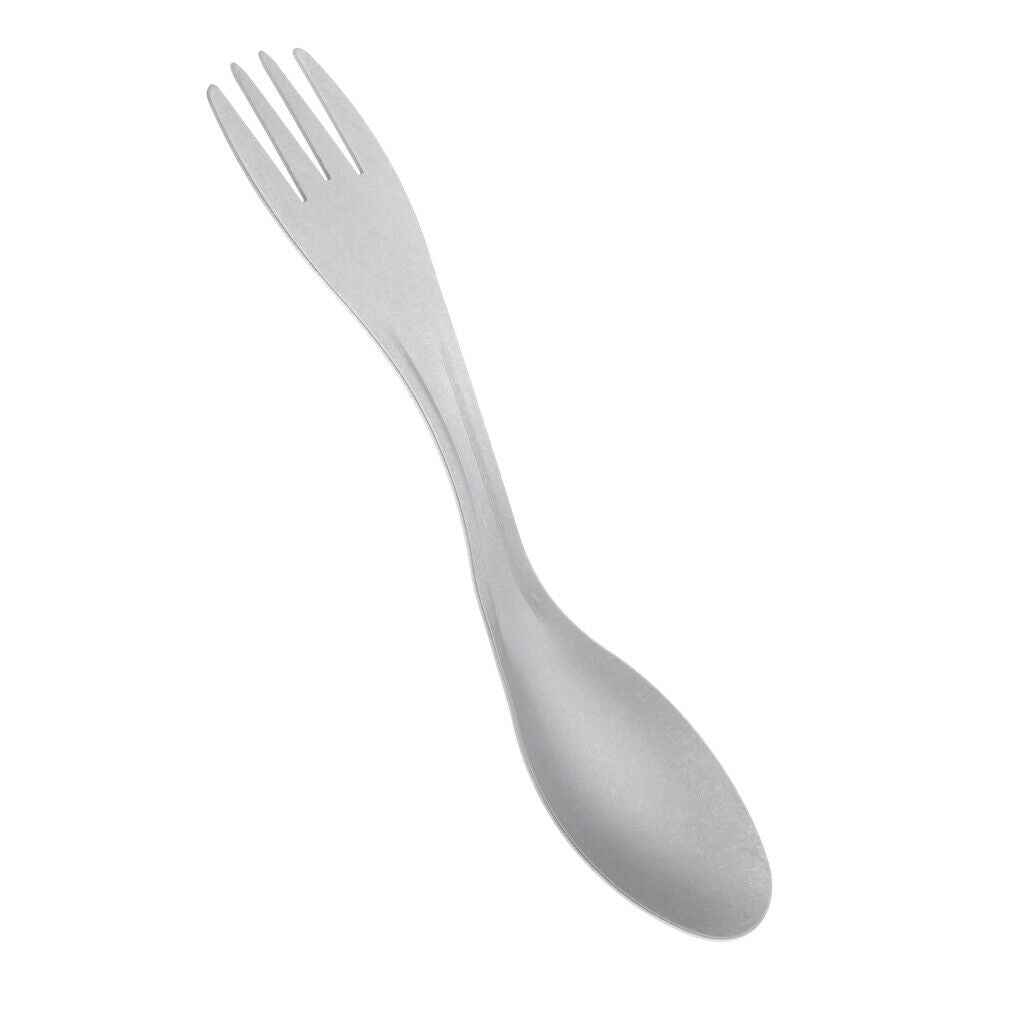Outdoor Travel Picnic Hiking Pure Titanium Spork Fork Spoon Camping Gear