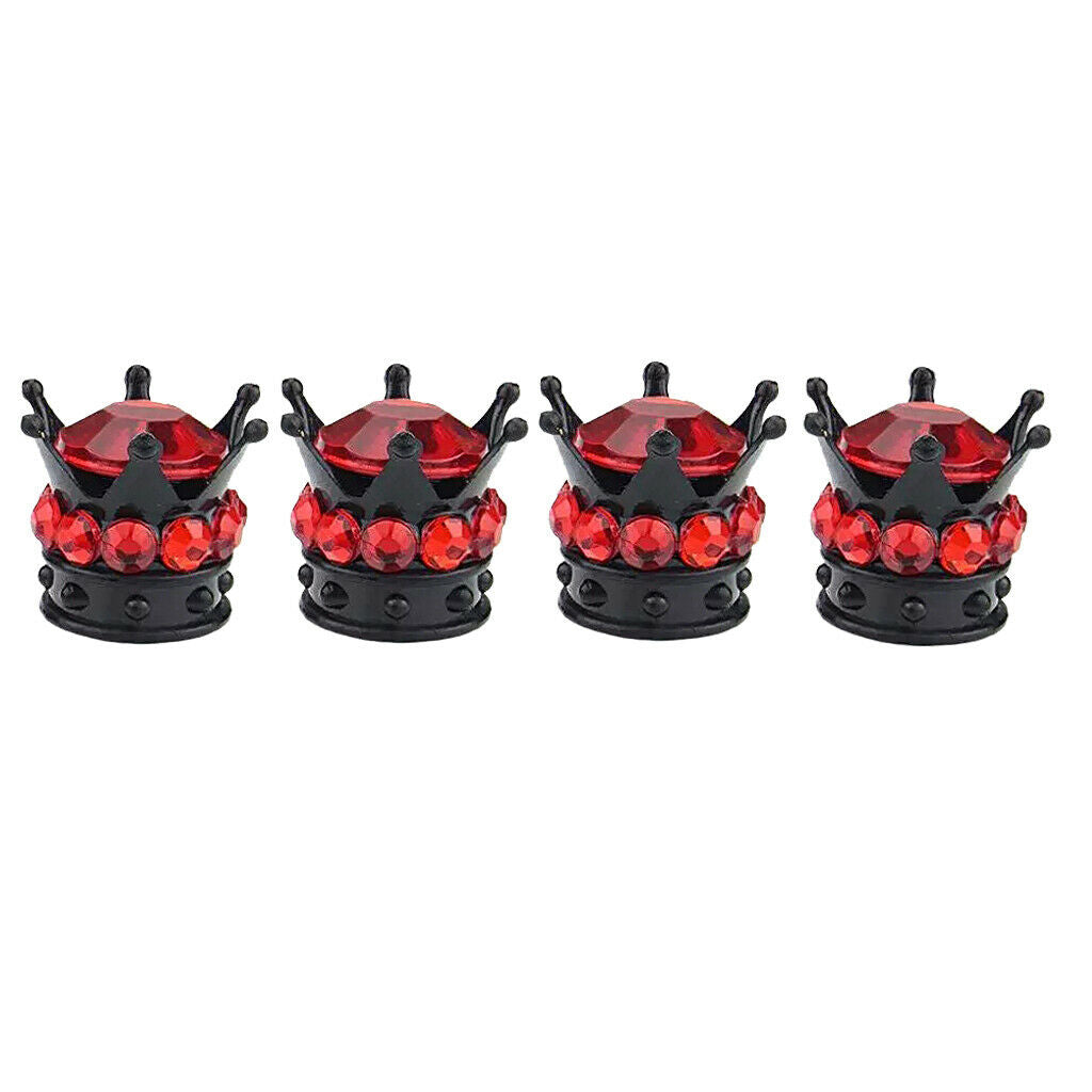 Bling Diamond Tire/Wheel Stem Valve Caps Car Truck Vehicle Red + Pink