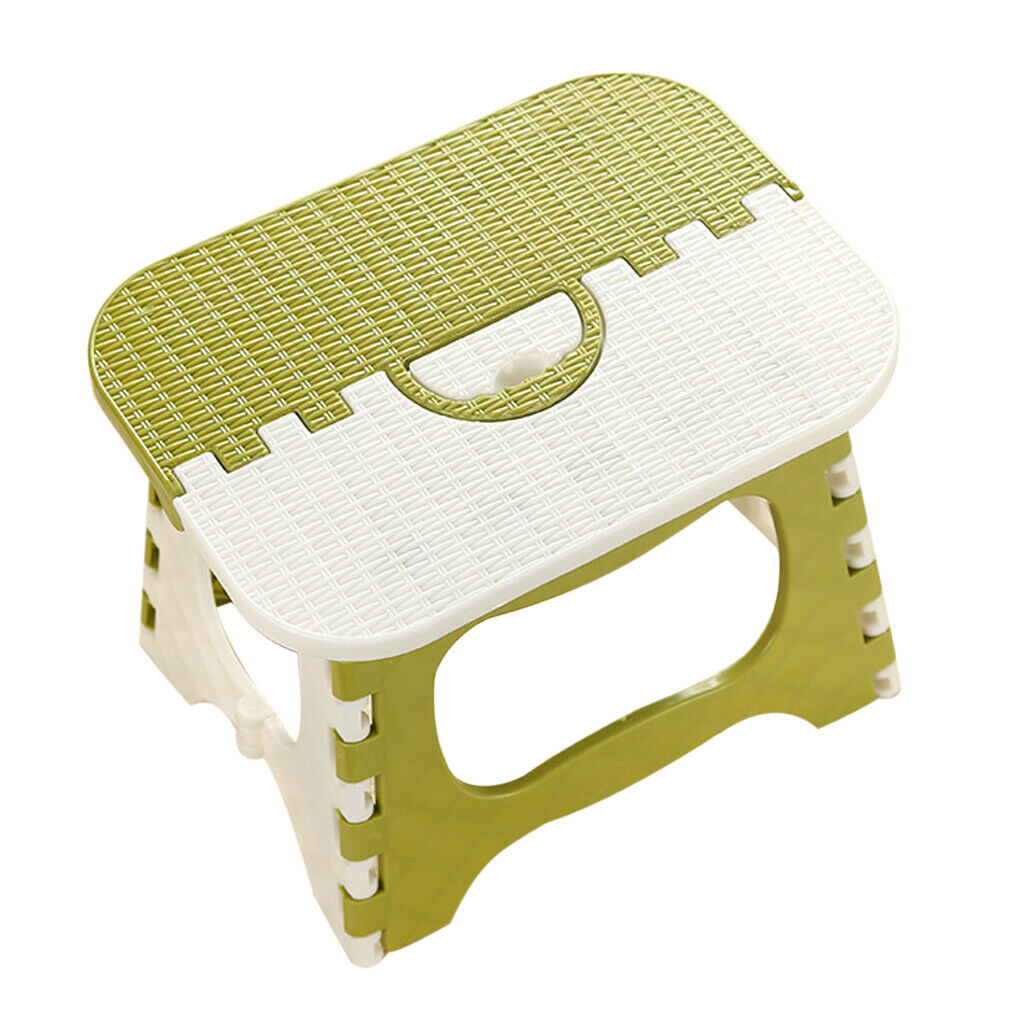 Folding Step Stool Non Slip Portable Lightweight Fishing Multipurpose Green