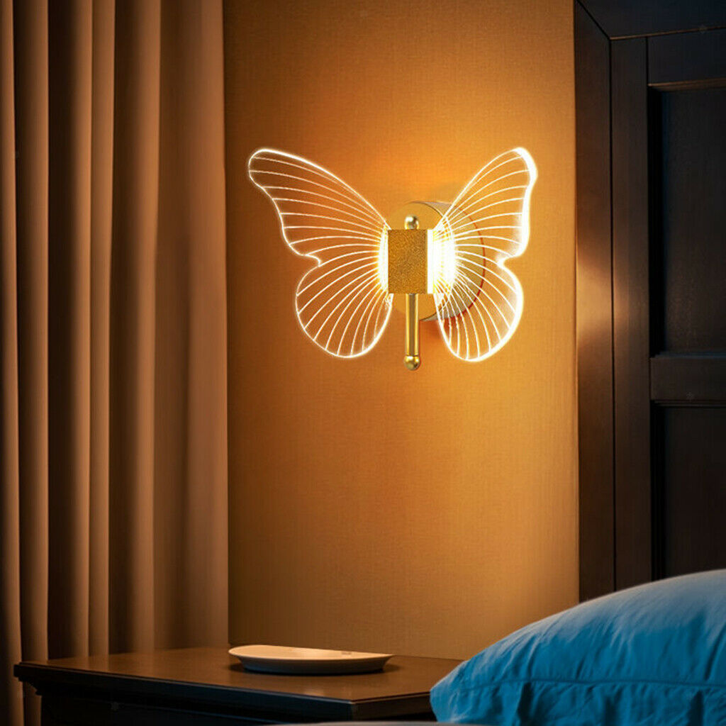 Modern Butterfly Wall Lamp Indoor Bedroom Hallway Cafe Bar Corridor Decor