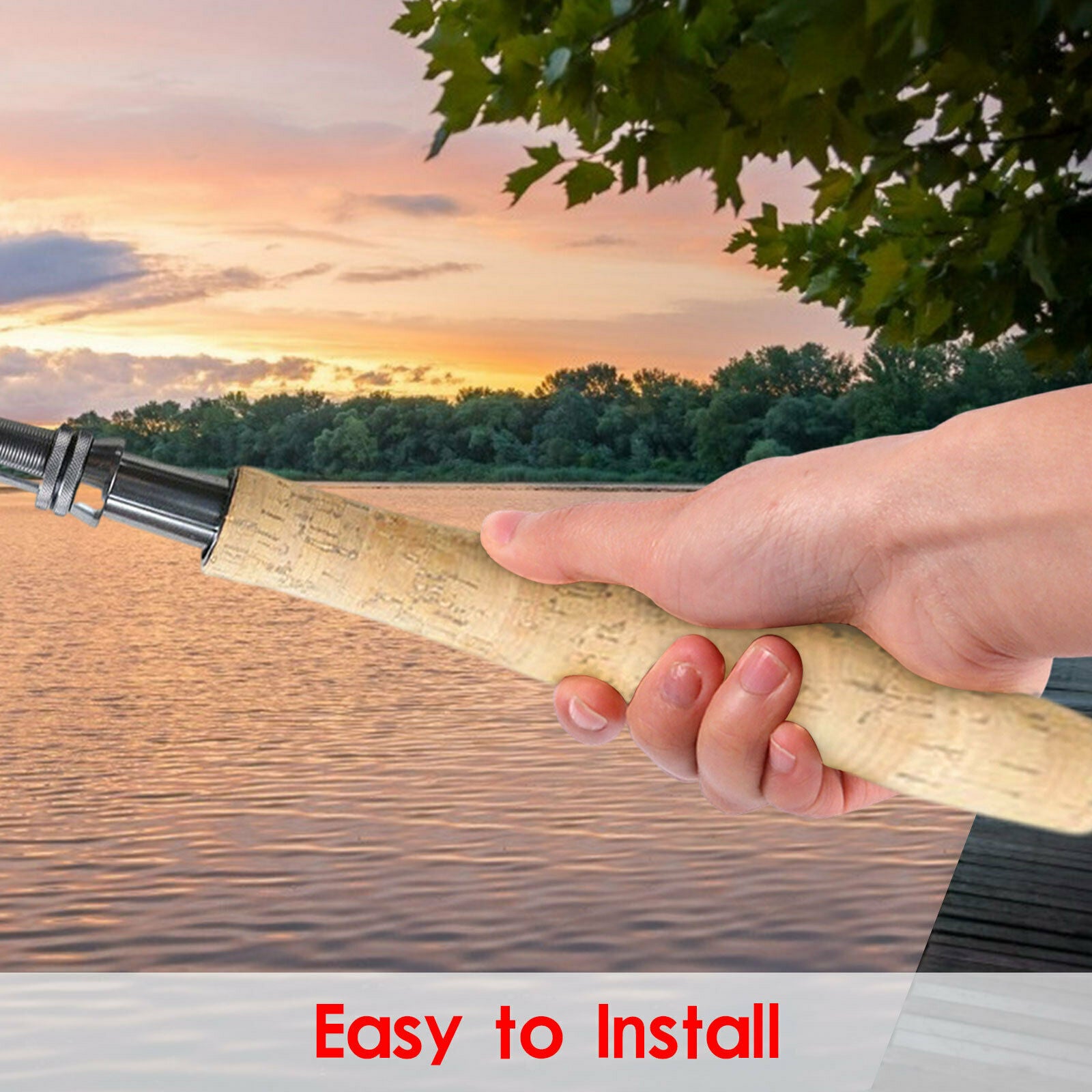 Composite Cork Fly Fishing Rod Handle Grip with Reel Seat for Fly Rod Building