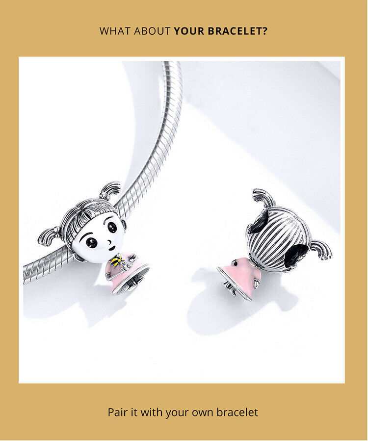 Women 925 Sterling Silve Sister in Family Charms Beads Fit Bracelets & Necklace