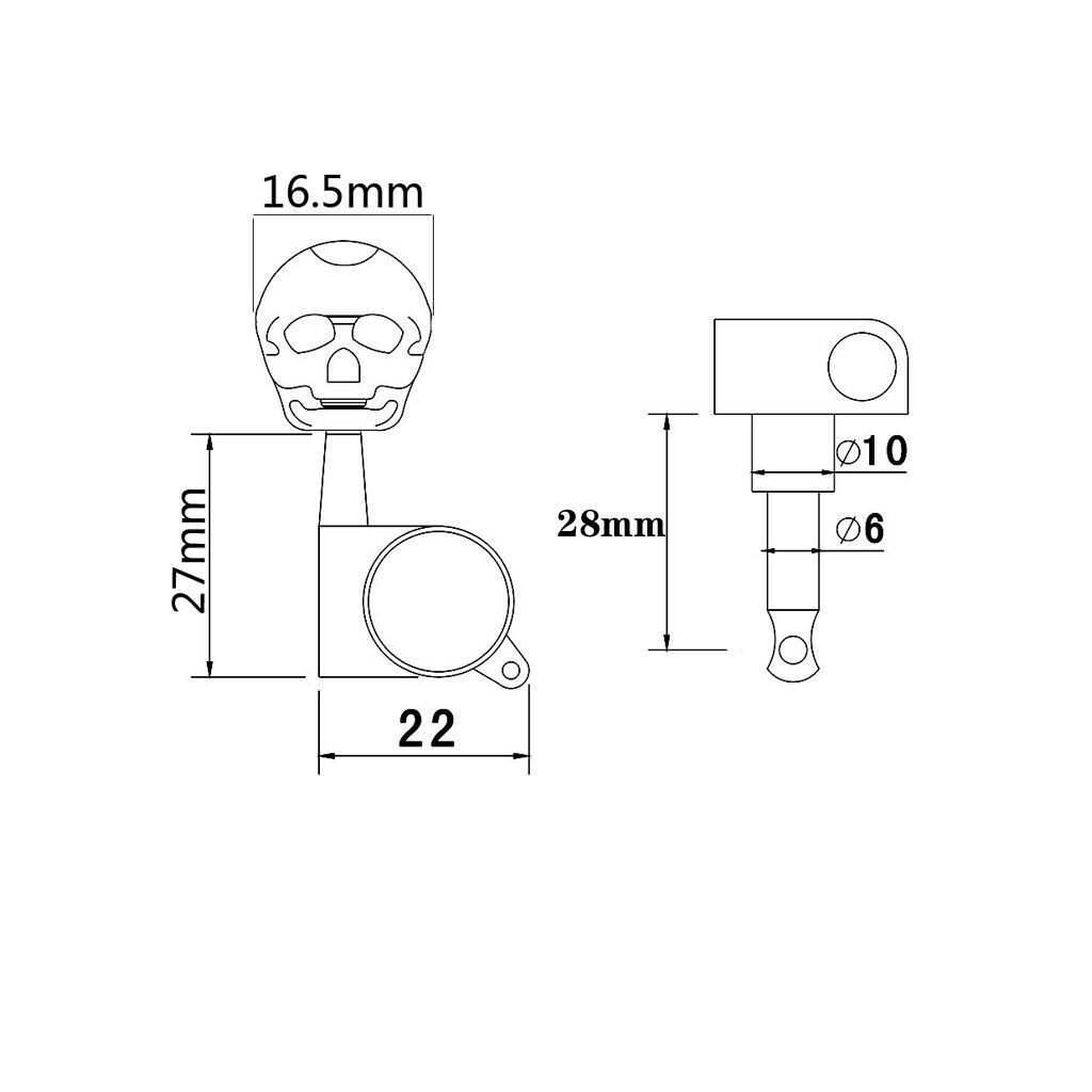 6R Enclosed Guitar Tuning Pegs Machine Heads for Folk Acoustic and Electric