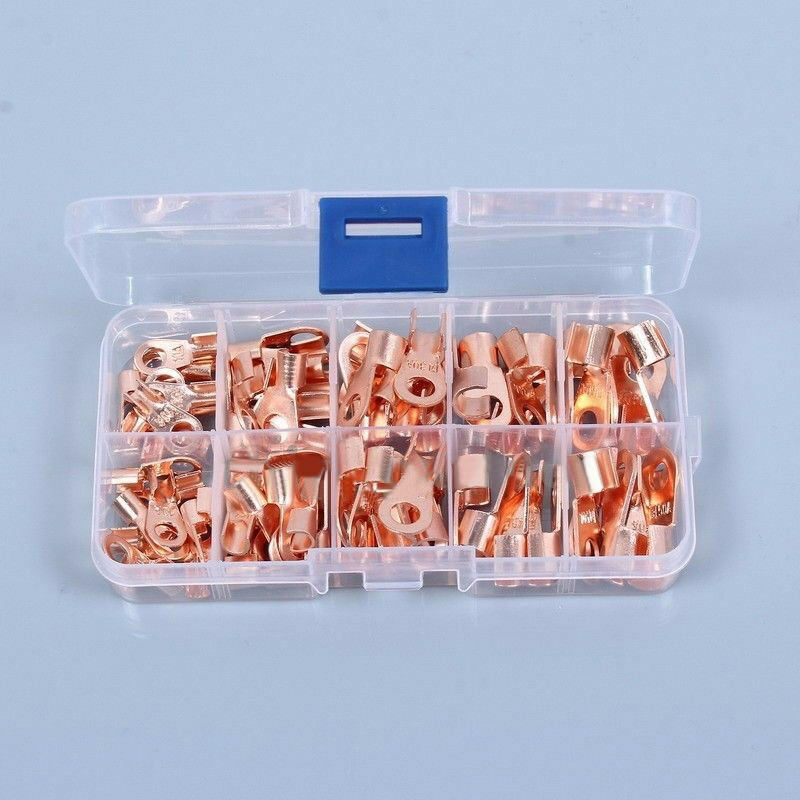 70pcs OT Open Cable Wire Terminal Connector Copper Lugs 10/20/30/40/50A