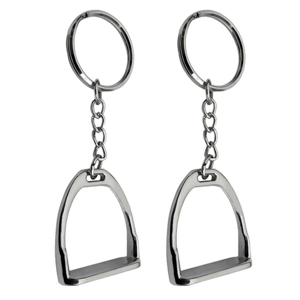 2pcs Horse Stirrup Keyring Keychain Hanging