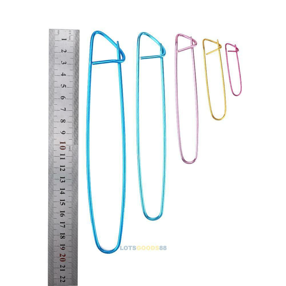 5x Aluminum Stitch Knitting Needles Crochet Hook Marker Needle Clip Craft Tool