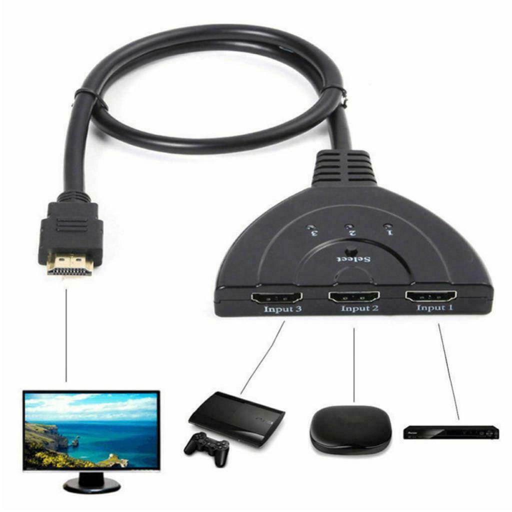 3 Port   Splitter Cable 1080P Switch Switcher HUB Adapter for PS4 HDTV