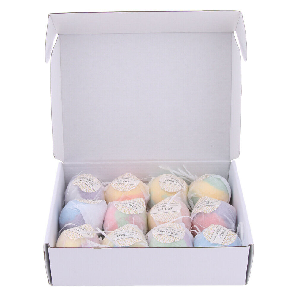 12 Packs Bath Salt Gift Set Kit Women Fizzy Bath Bomb Moisturizing Dry Skin 70g