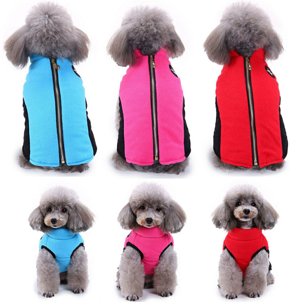Pet Puppy Dog Comfortable Jacket Winter Warm Windproof Plush Coat Rose Red