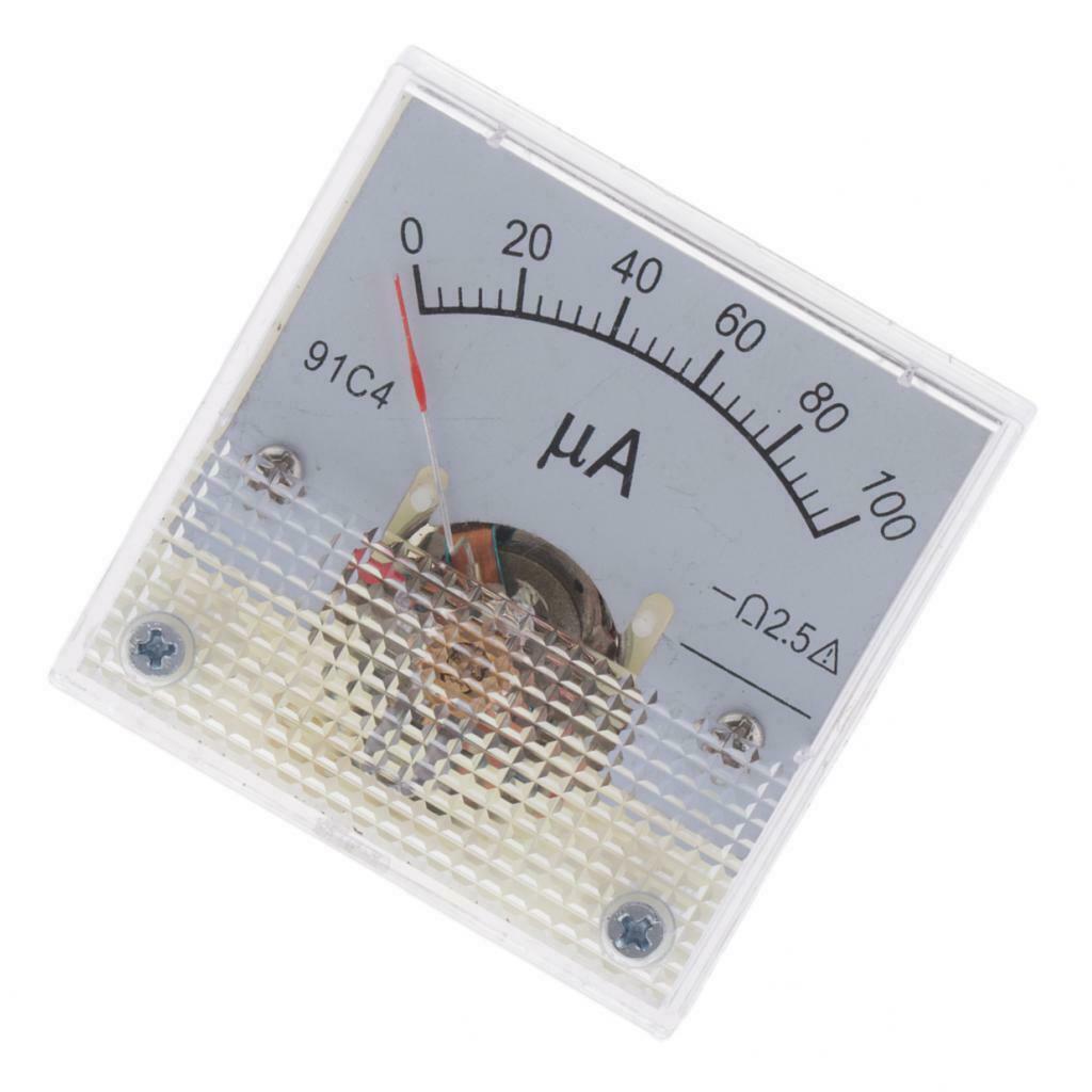 Square DC 0-100 uA Analog Current Panel Ammeter Gauge Durable High-quality