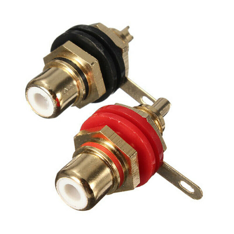 2pcs RCA Panel Phono Female Audio Socket Amplifier Plug Jack Adapter Connectors