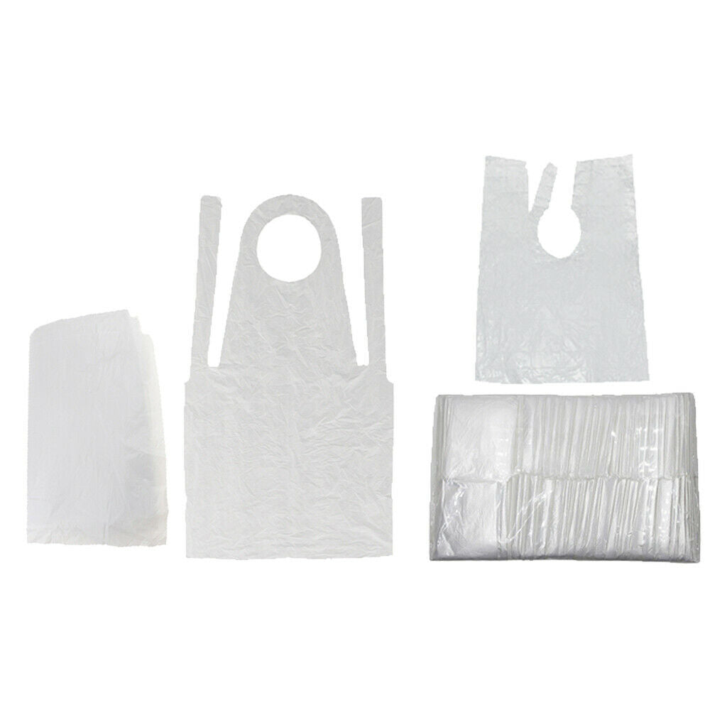 200pcs Clear Disposable Unisex Hair Cutting Cape Aprons Home Hairdressing