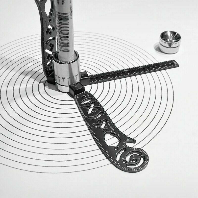 Multi-Function Versatile Curved Ruler Mini Compass for Designers Architects