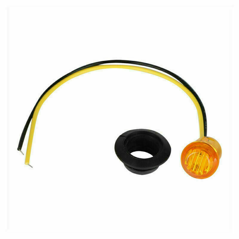 20Pcs Pickup Round Side Marker Light 3/4"LED Bullet Light Truck Trailer Amber