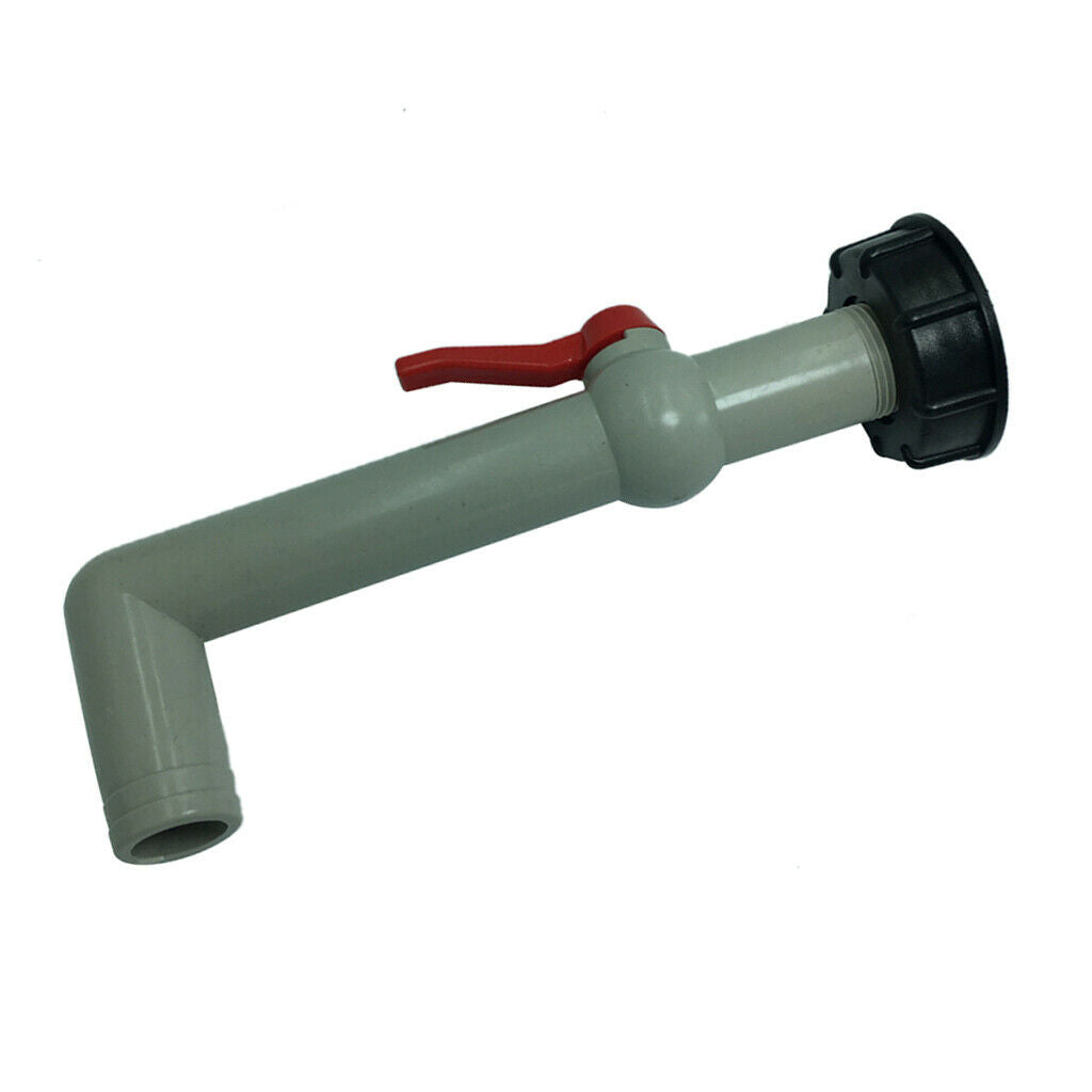 2x Fixed Ball Valve Drain 1000L Water Tank Valve Tap Adapter Hose Connector
