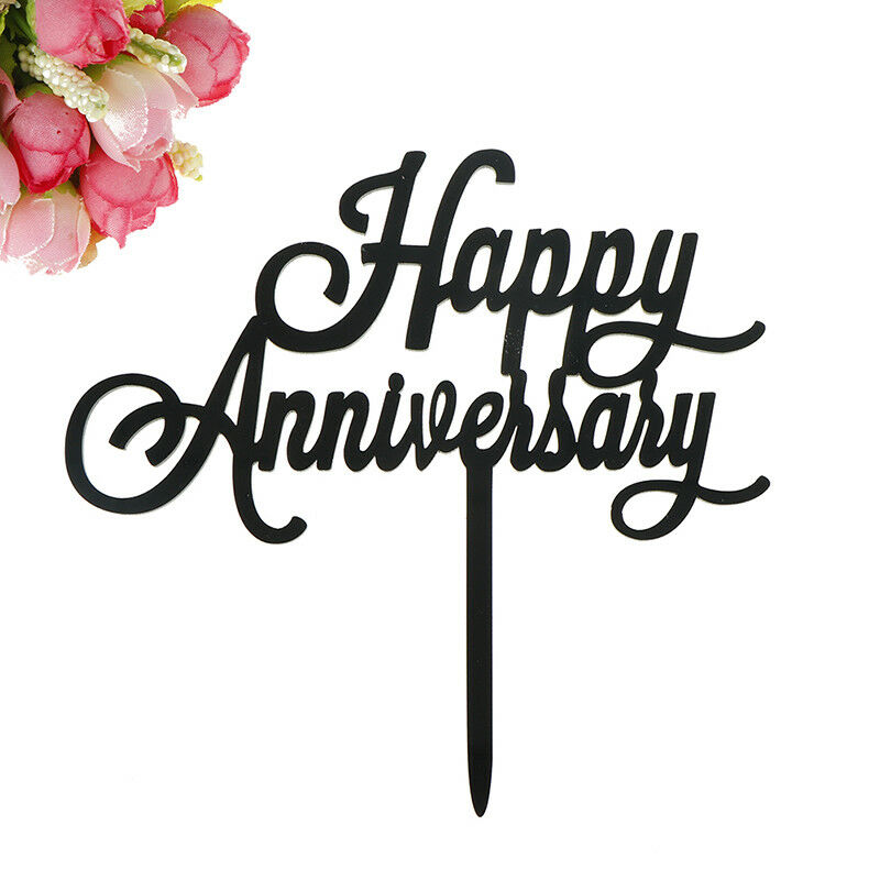 Happy Anniversary Letter Cake Topper Acrylic Xmas Party Cake Decoration.l8