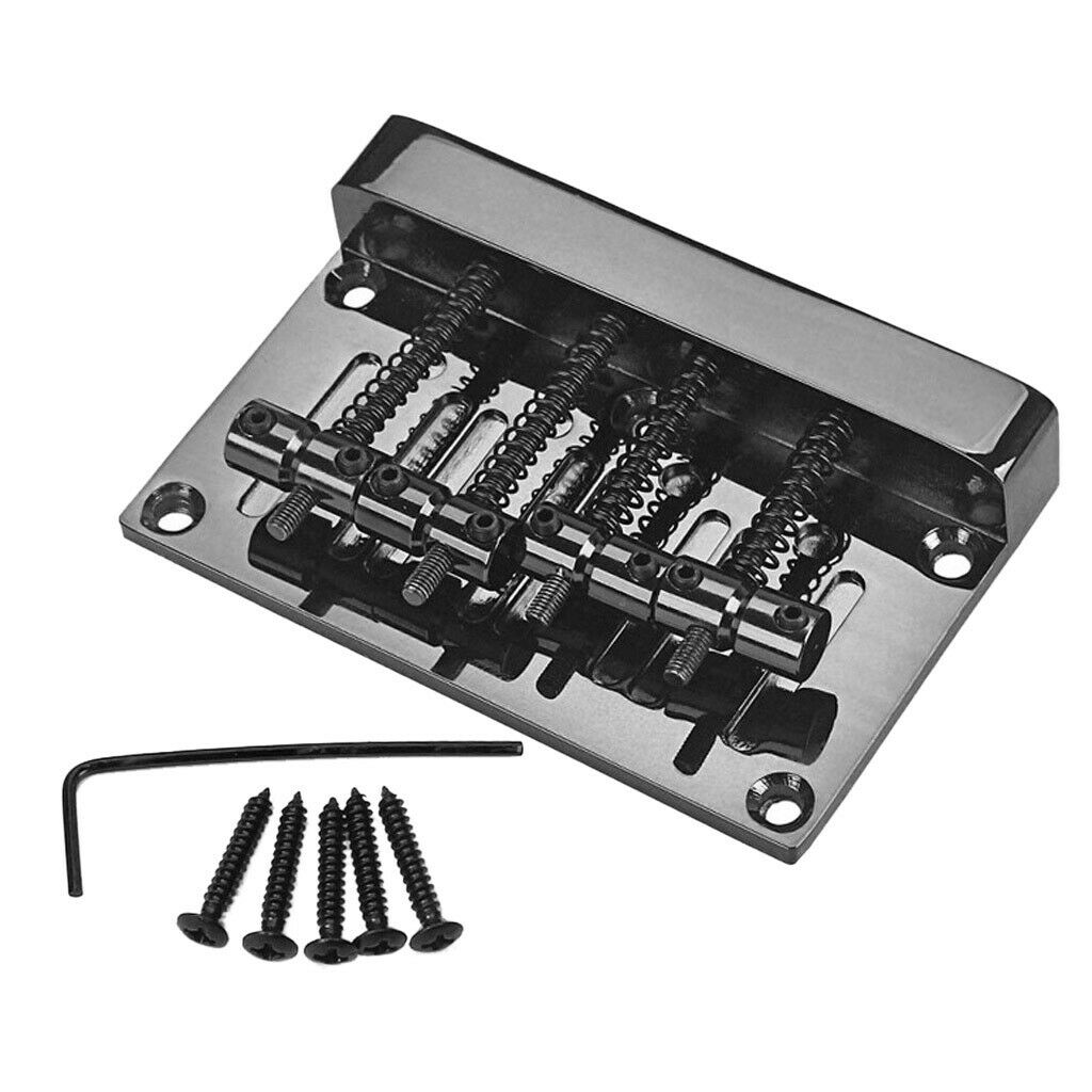 Black Four String electric Bass Bridge with 4 mounting Screws 1 Hex wrench