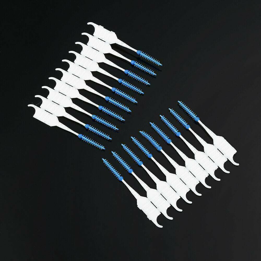 120PCS Dual Toothpick Oral Interdental Cleaner Teeth Floss Dental Gum Brush Sets