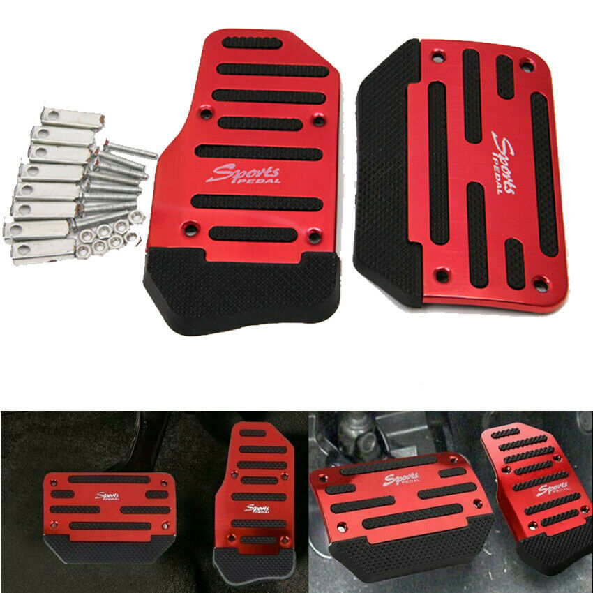 Universal Car Non-Slip Automatic Gas Brake Foot Pedal Pad Covers Accessories Red