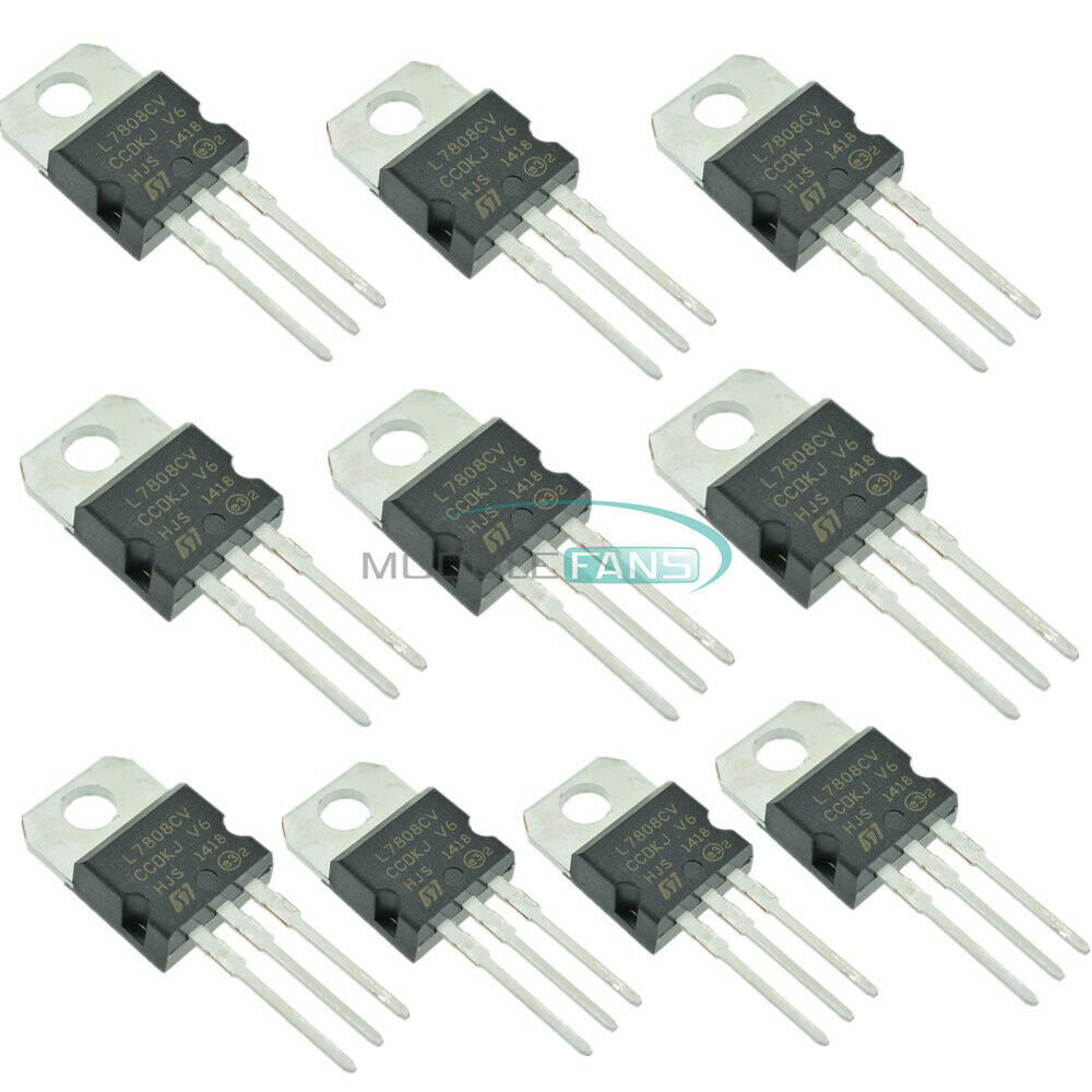 10PCS IC L7808 7808 L7808CV TO-220 ST Voltage Regulator L7808