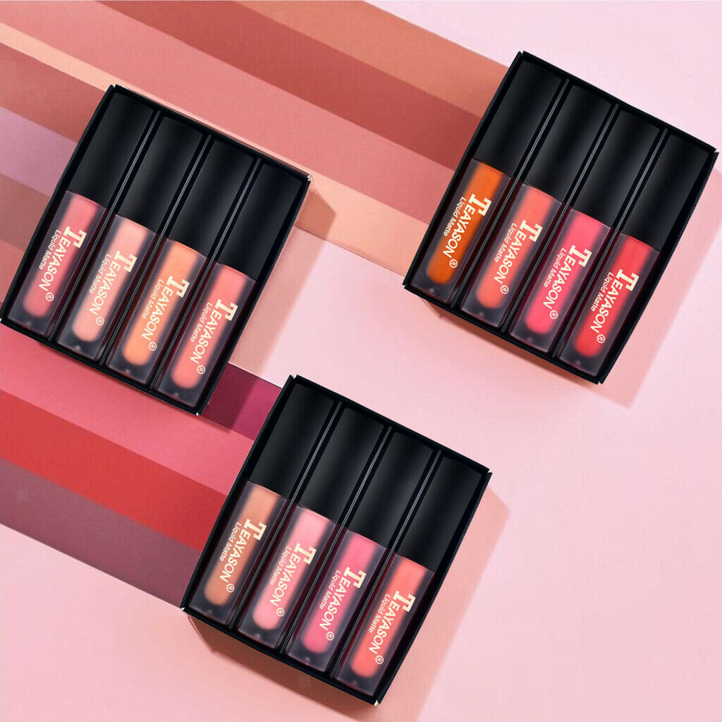 4pcs Lip Gloss Long Lasting Moisturizing Makeup Lipstick for Women Girls 03