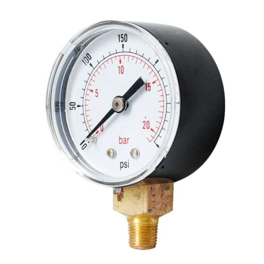 Air Pressure Gauge for Oil Gas Water TS-Y504 0-300psi 0-20bar 1/4BSPT Thread