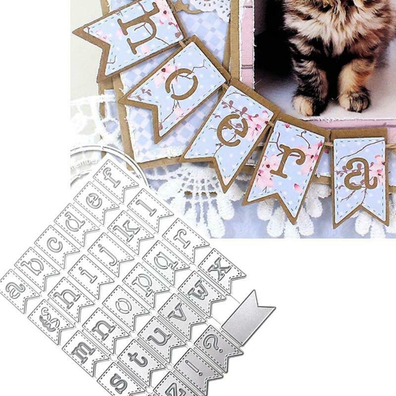 Alphabet Flags Metal Cutting Dies Stencil DIY Scrapbooking Album Paper Card Mold