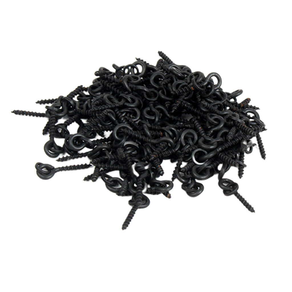 50 Pack Bait Screws Black Carp Fishing Terminal Tackle Rigs Metal Boilie Screw