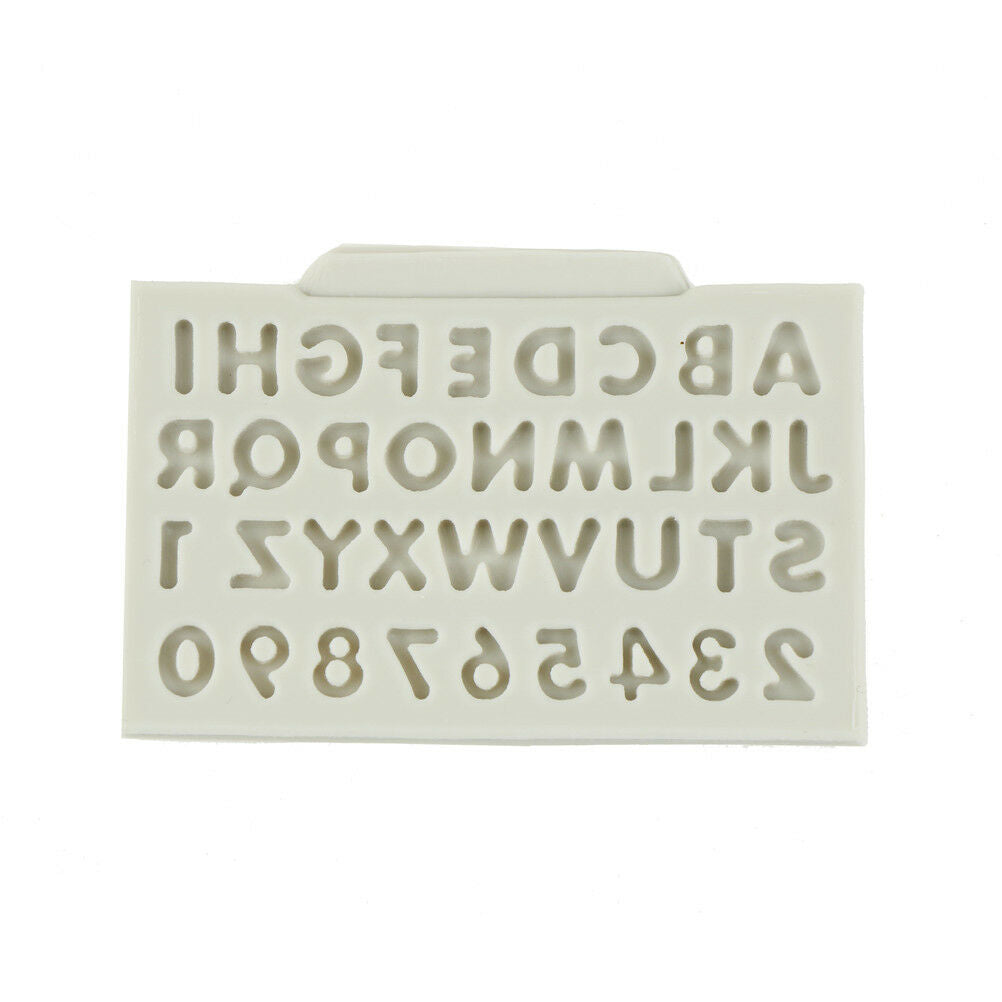 Letter Numbers Silicone Mold Fondant Mould Embossed Cake Decor Jewelry Tool DD