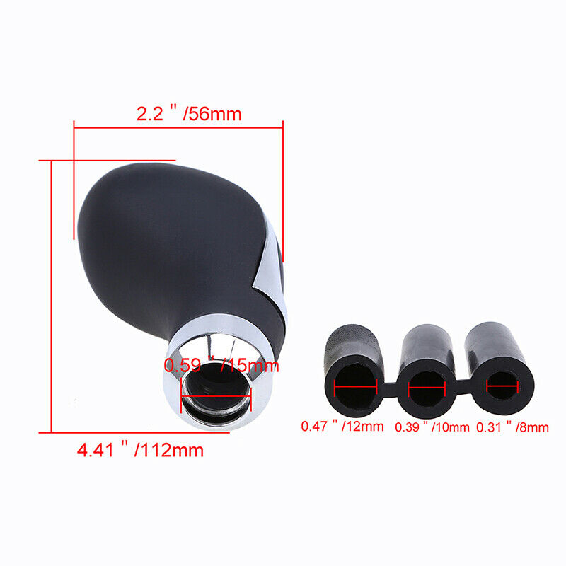 5/6 Speed Manual MT Leather Car Gear Shift Knob Lever Stick Aluminum Sliver