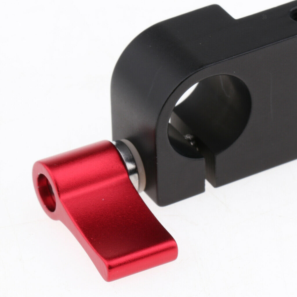 Aluminum Alloy 15mm Double Rod Clamp with 1/4 inch and M5 Female Screw Holes for