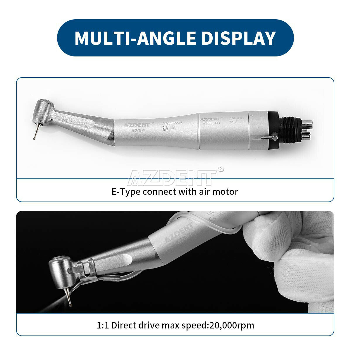 10X NSK Style Dental Low Speed Push button Contra Angle Handpiece