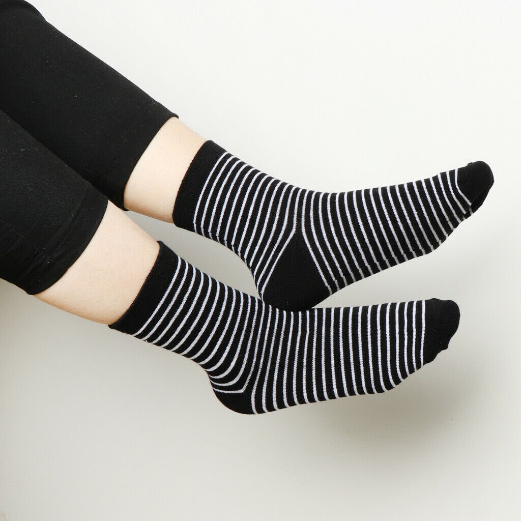 5 Pairs Fashion Men Stripe Cotton Ankle Socks Athletic Crew Socks Design A