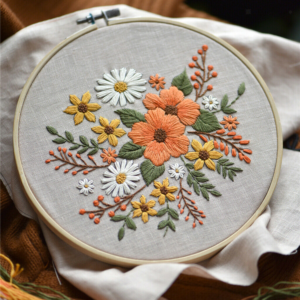 Cross Stitch Kit Home DIY Sewing Tools Flower Hoop Art Making Handy for