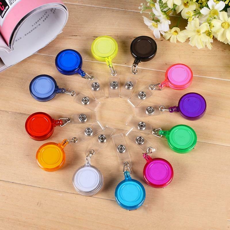 Creative Colored Retractable Badge Holder with Flexible Belt Clip Random Color