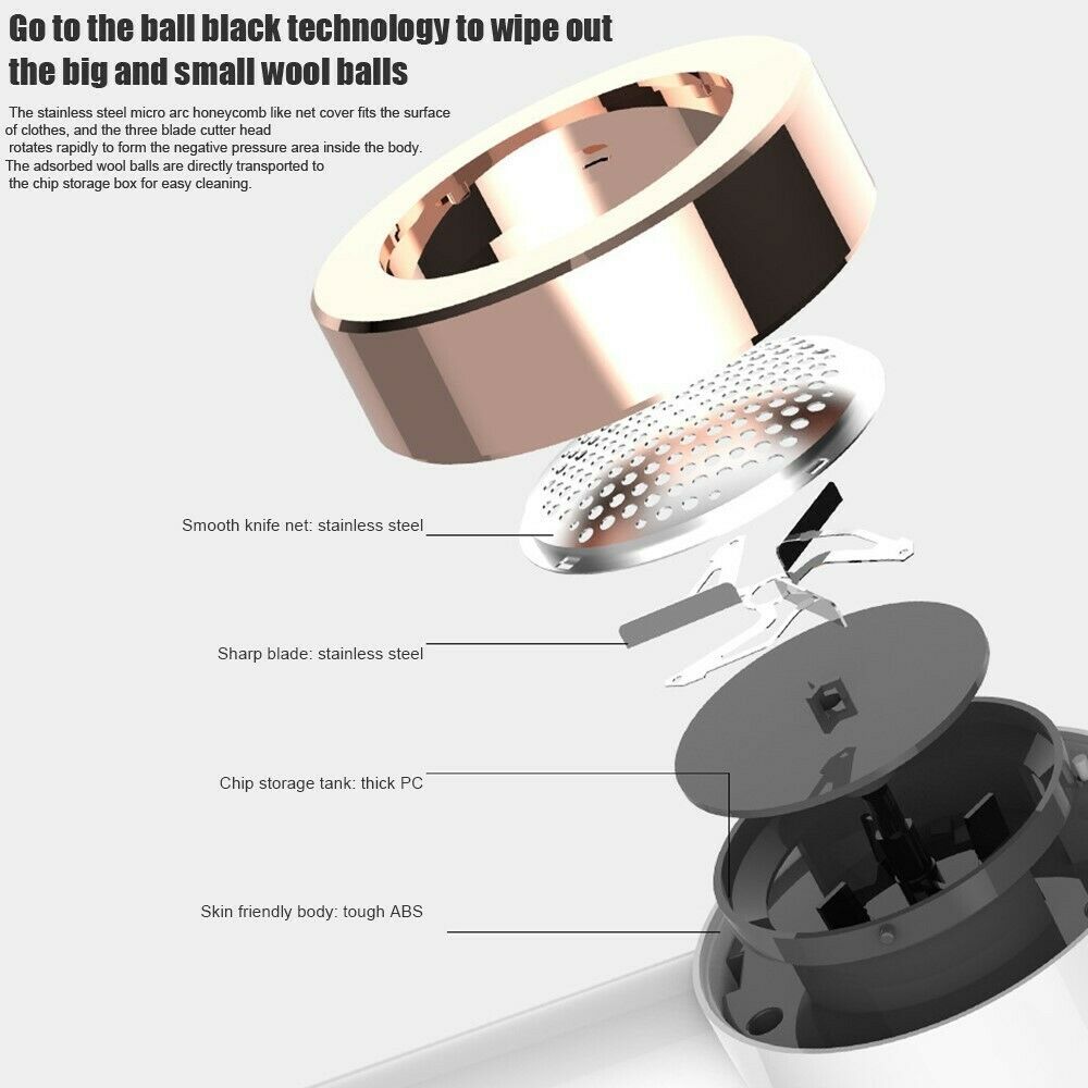2 in 1 Garment Cloth Shaver Electric Lint Remover USB Sweater Lint Trimmer LIN