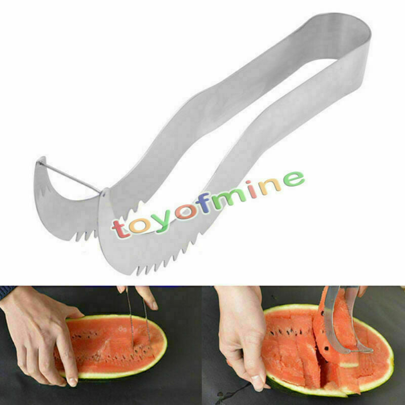 Stainless Steel Melon Slicer Cutter Corer Server Splitter Watermelon Cantaloupe