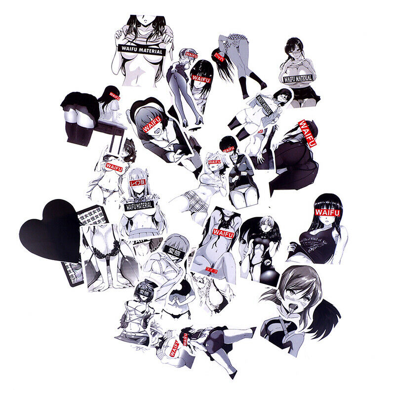 30pcs Waifu Stickers Anime Pinup Girl Laptop Love Vin.l8