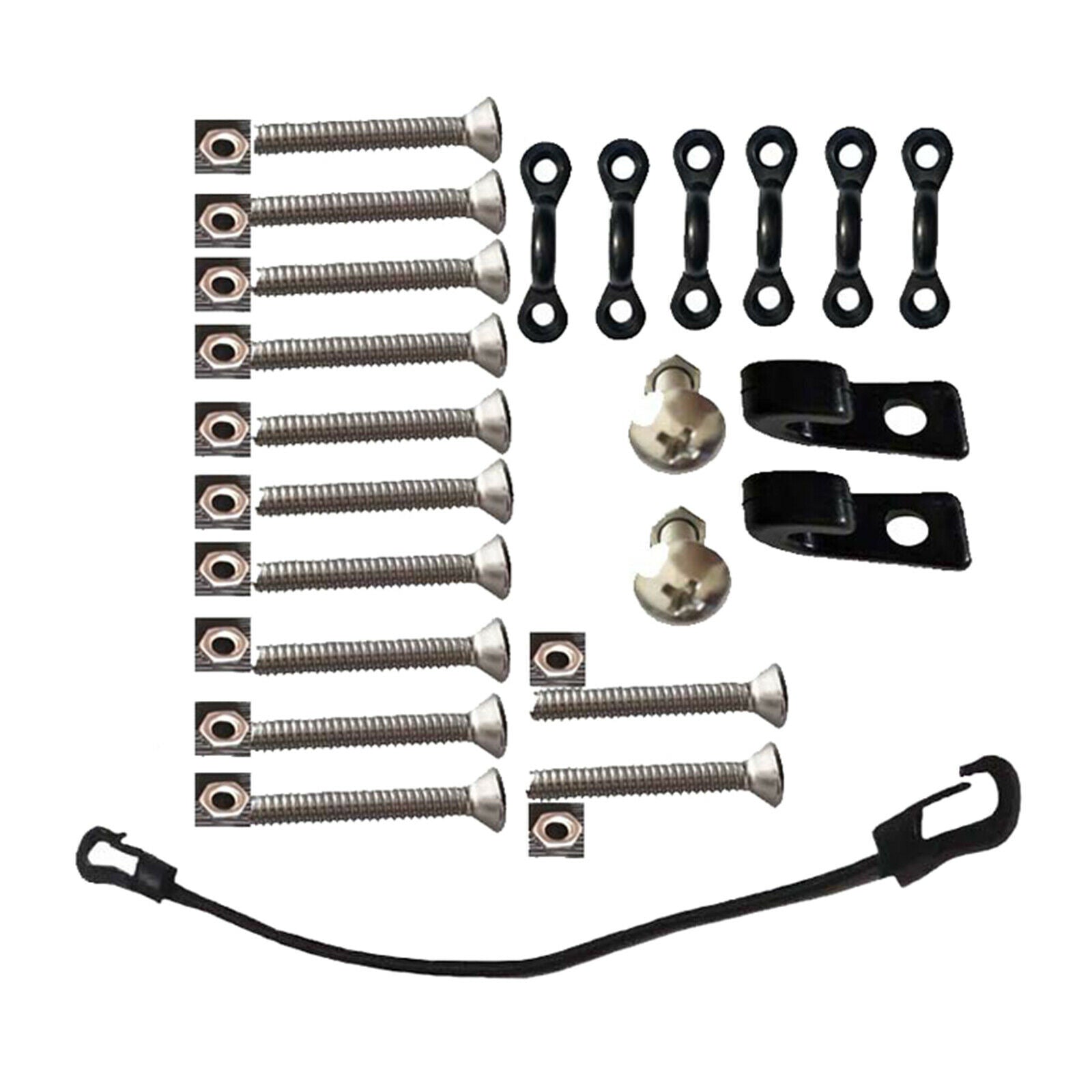 Premium Kayak Bungee Cord Deck Rigging Kit with Screws and J-Hooks, Boat Canoe