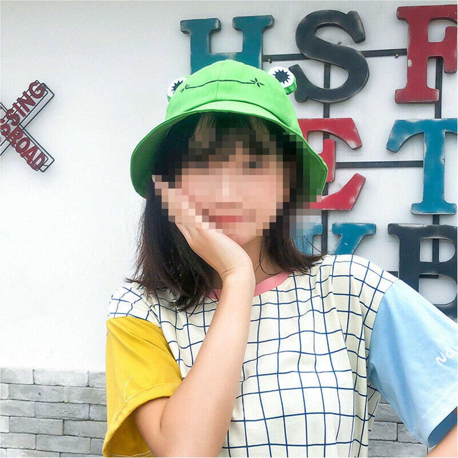 Summer Cotton Cute Frog Bucket Hat Men Women Outdoor Foldable Fisherman Hats