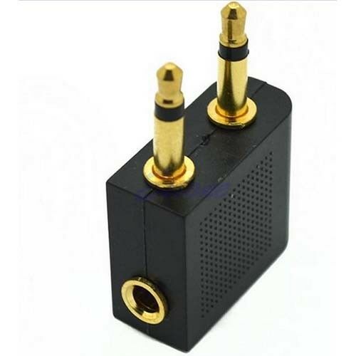 2X Airplane/Airline/Air Plane Travel Headphone/Earphone Jack Audio Adapter 3.5mm