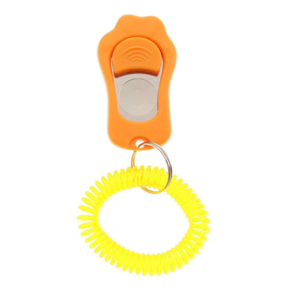 2Pcs Big Button Dog Cat Training Clicker, Clickers with Wrist Bands Orange