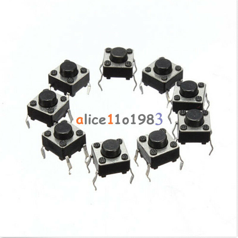 100pcs Tactile Switch Touch Push Button Key Tact Cooker 6 X 6 X 4.3mm 4-pin DIP