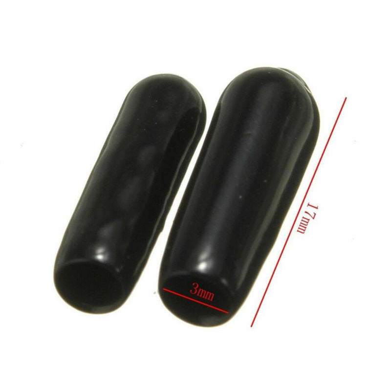 50pcs 3mm Black Rubber Aerial Antenna Caps RC Accessories End Plug Tube Cover