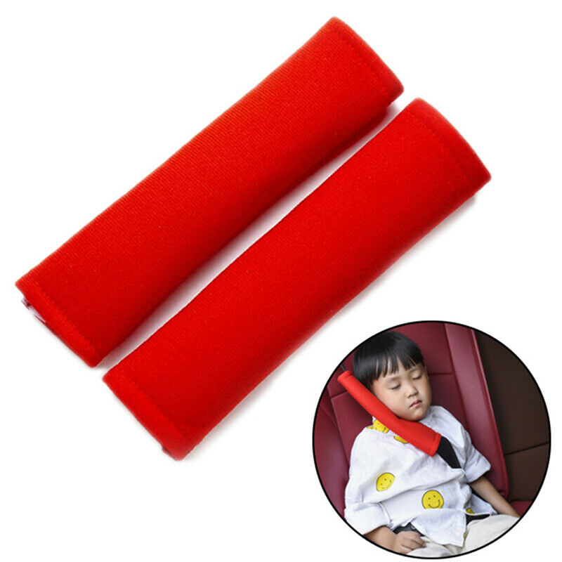 2 Pcs Red Car Seat Belt Shoulder Safety Pads Cover Comfortable Cushion FT.l8