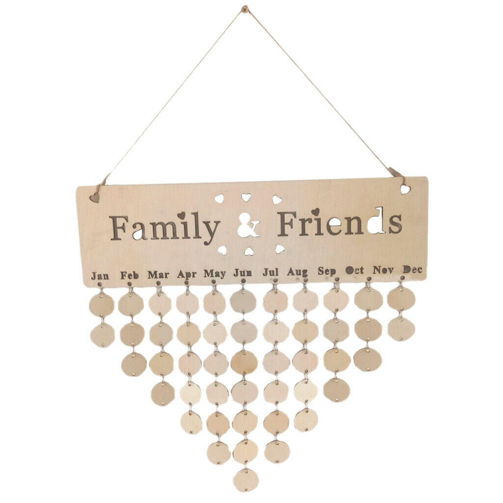 Family Birthday Board DIY Birthday Reminder Calendar with 50pcs Round Discs